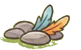 Pebble and feather icon